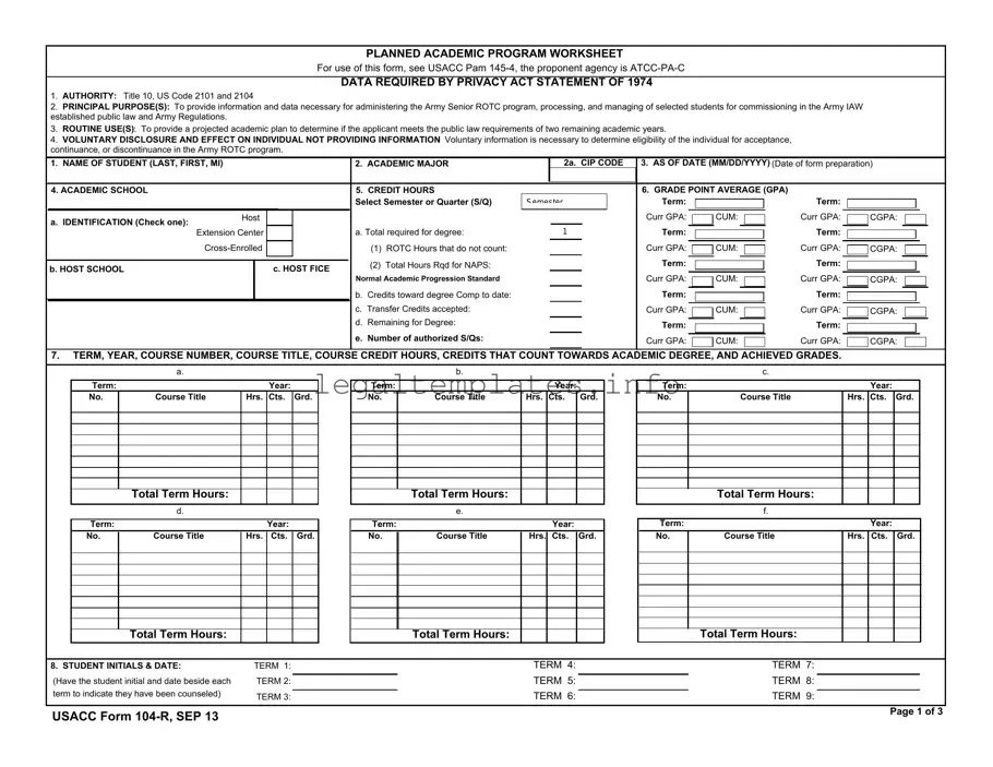 Fill a Valid 104 R Form