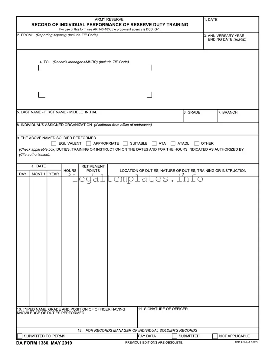Fill a Valid Da 1380 Form