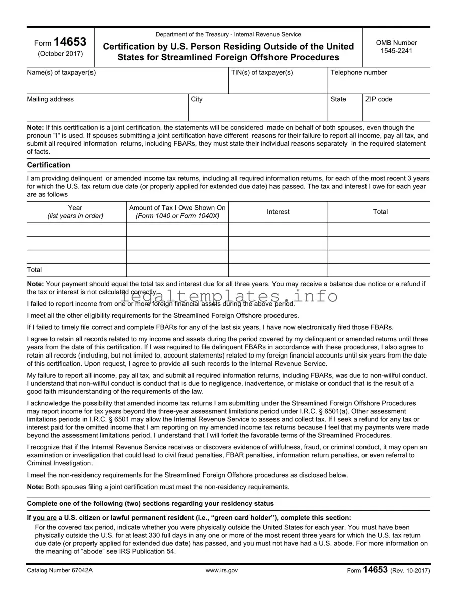 Fill a Valid 14653 Form