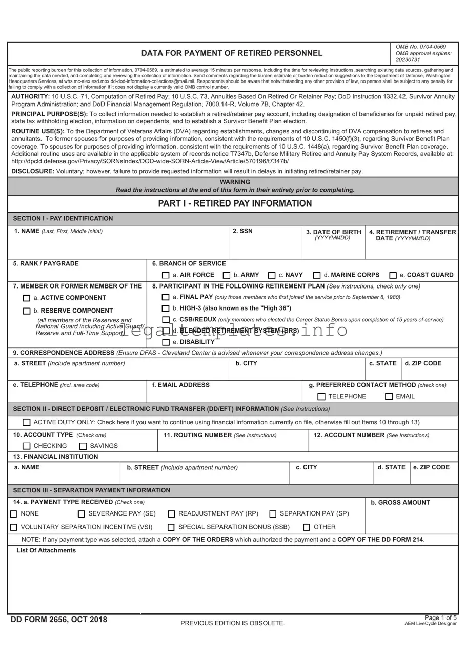 Fill a Valid DD 2656 Form
