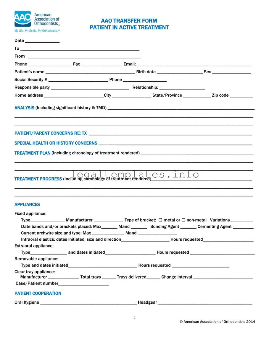 Fill a Valid Aao Transfer Form