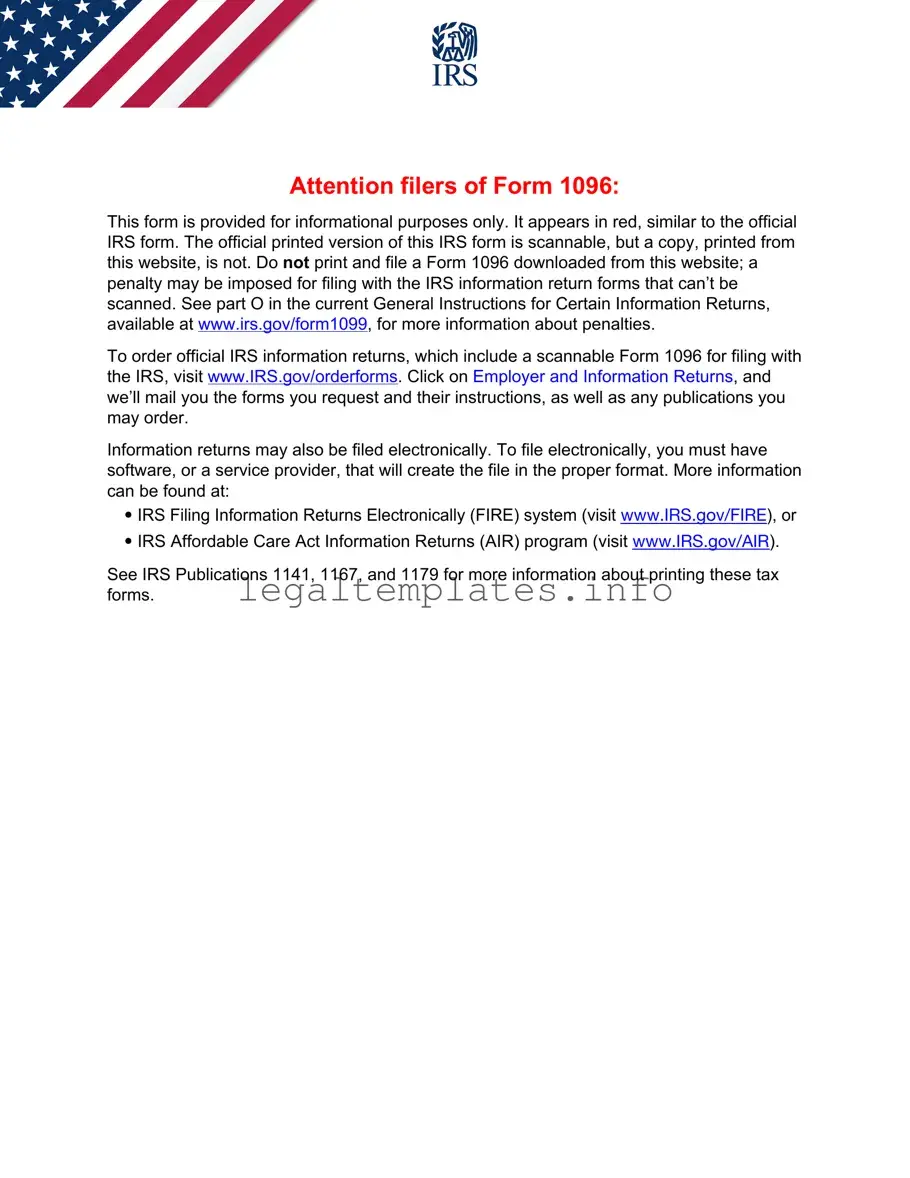 Fill a Valid IRS 1096 Form