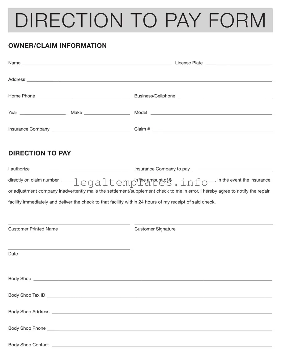Fill a Valid Authorization And Direction Pay Form