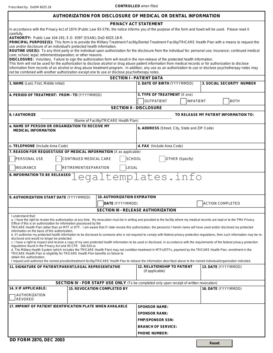 Fill a Valid DD 2870 Form