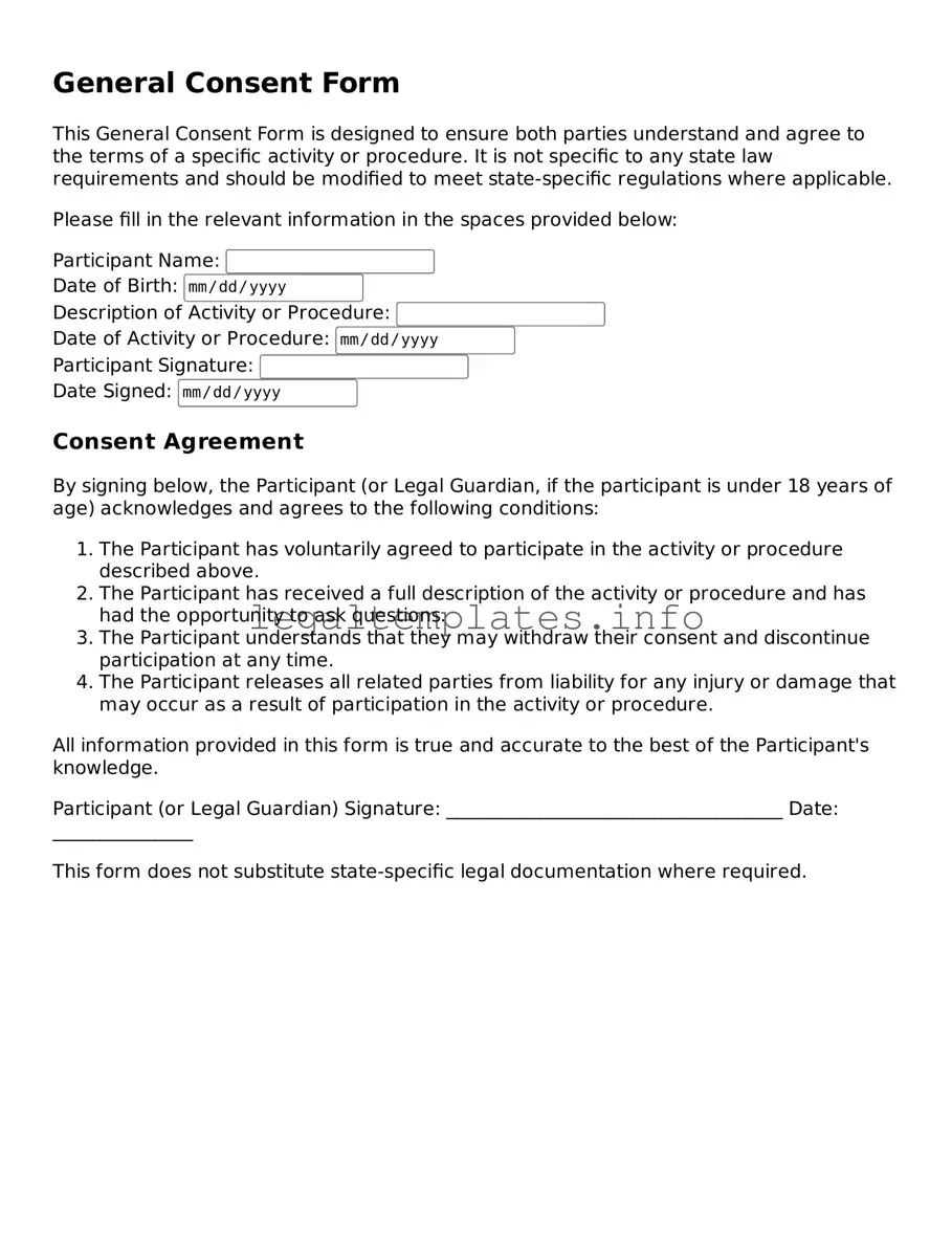 Fillable Consent Document