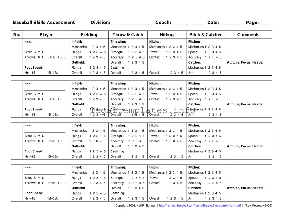 Fill a Valid Baseball Assessment Form