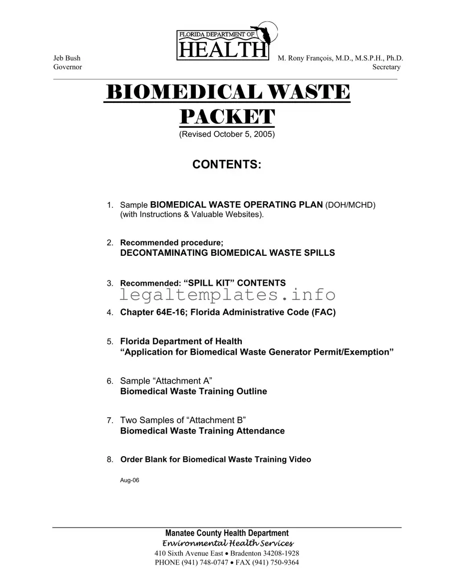 Fill a Valid Biomedical Waste Operating Plan Form