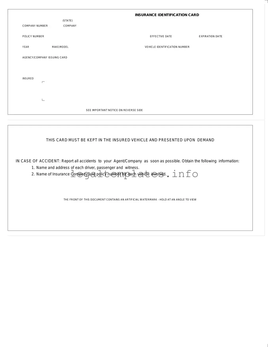 Fill a Valid Auto Insurance Card Form