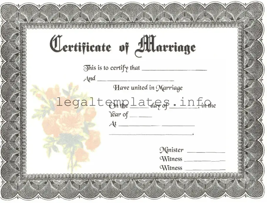Fill a Valid Marriage Certificate Form