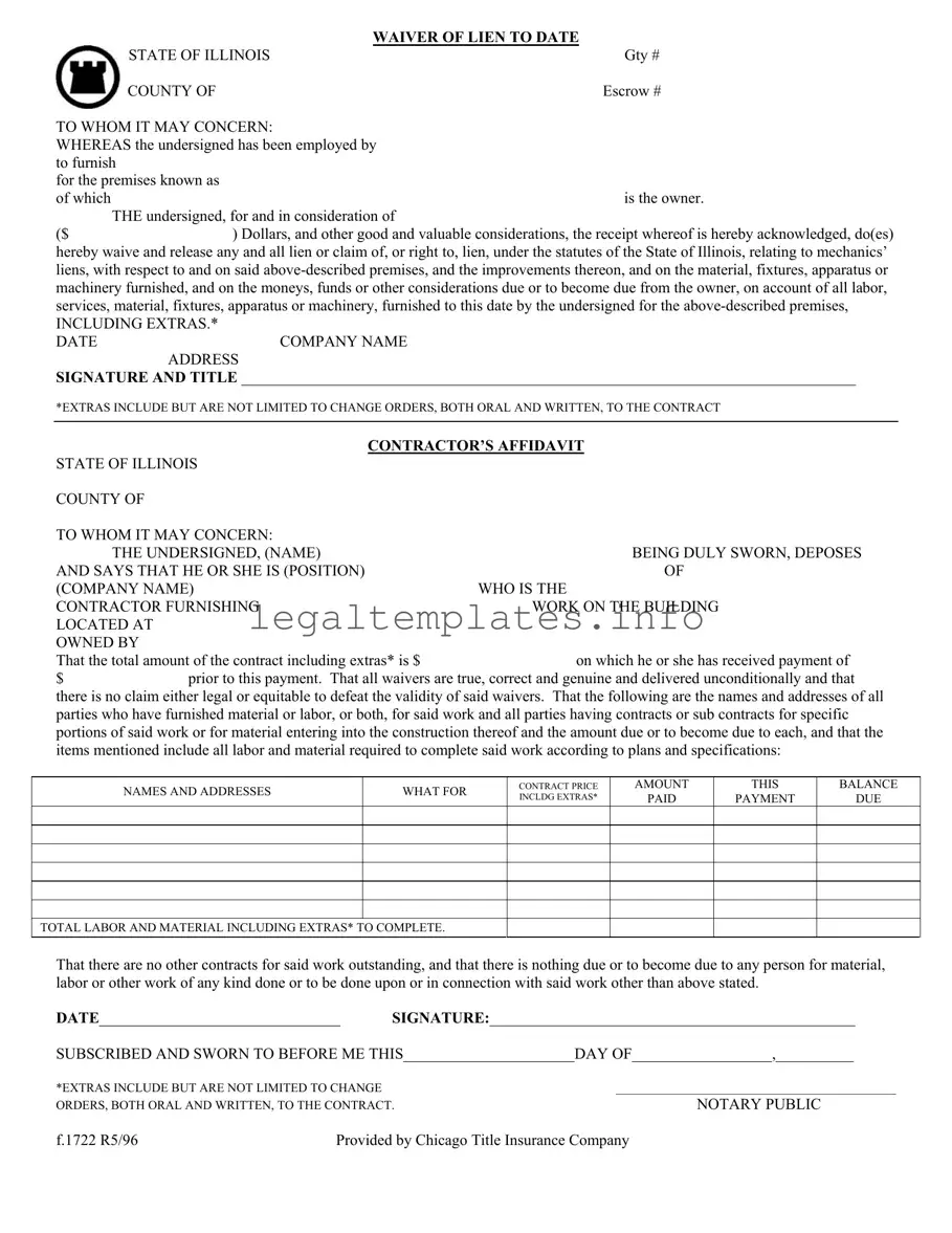 Fill a Valid Chicago Title Waiver Format Form