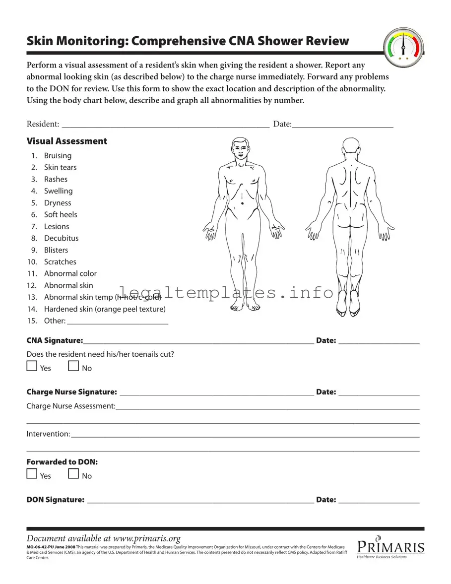 Fill a Valid Cna Shower Sheets Form