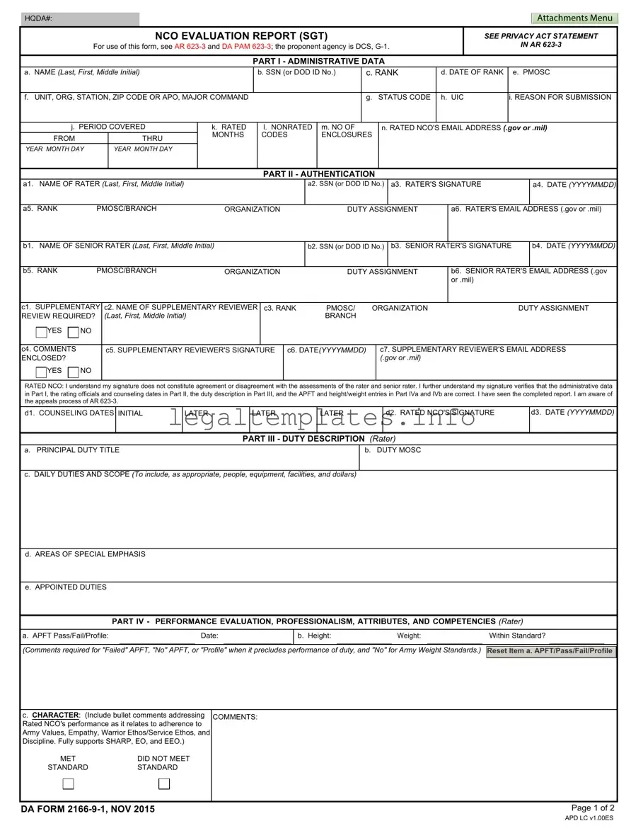 Fill a Valid Da 2166 9 1 Form