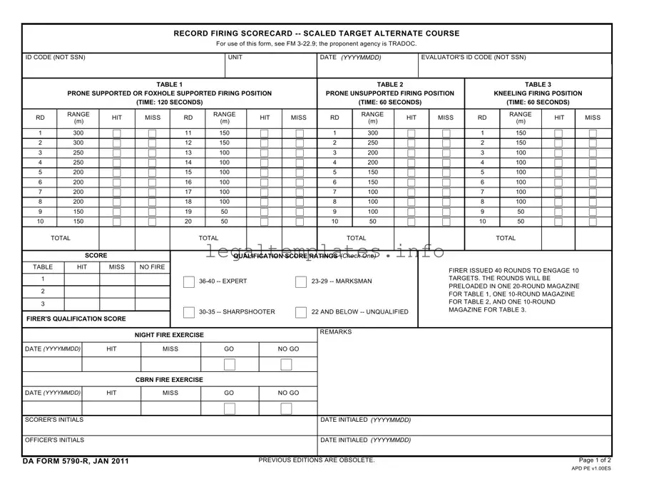 Fill a Valid Da 5790 R Form