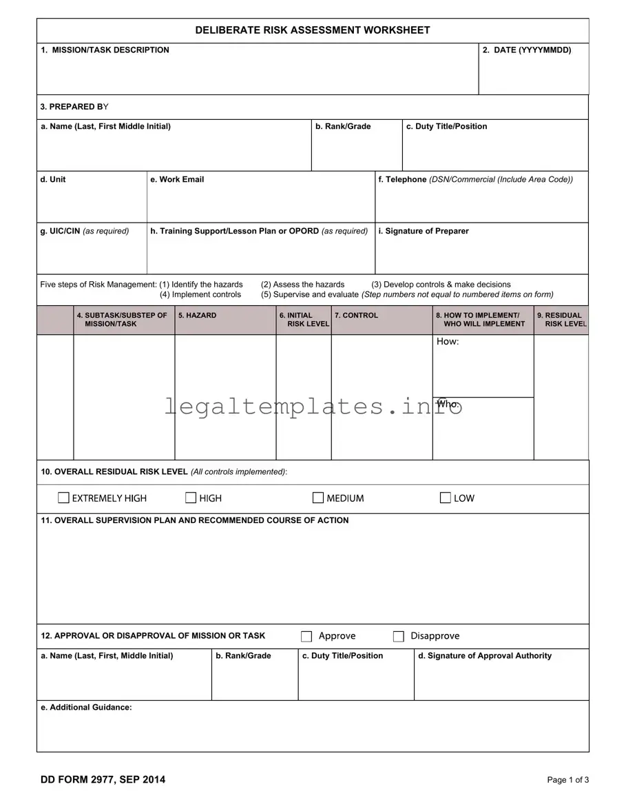 Fill a Valid Dd 2977 Form
