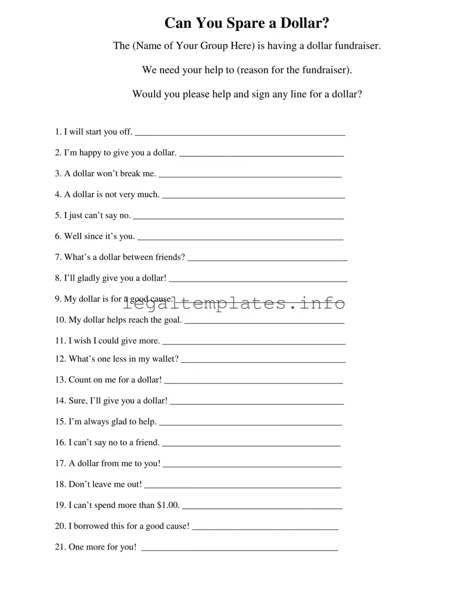 Fill a Valid Donated A Dollar Form