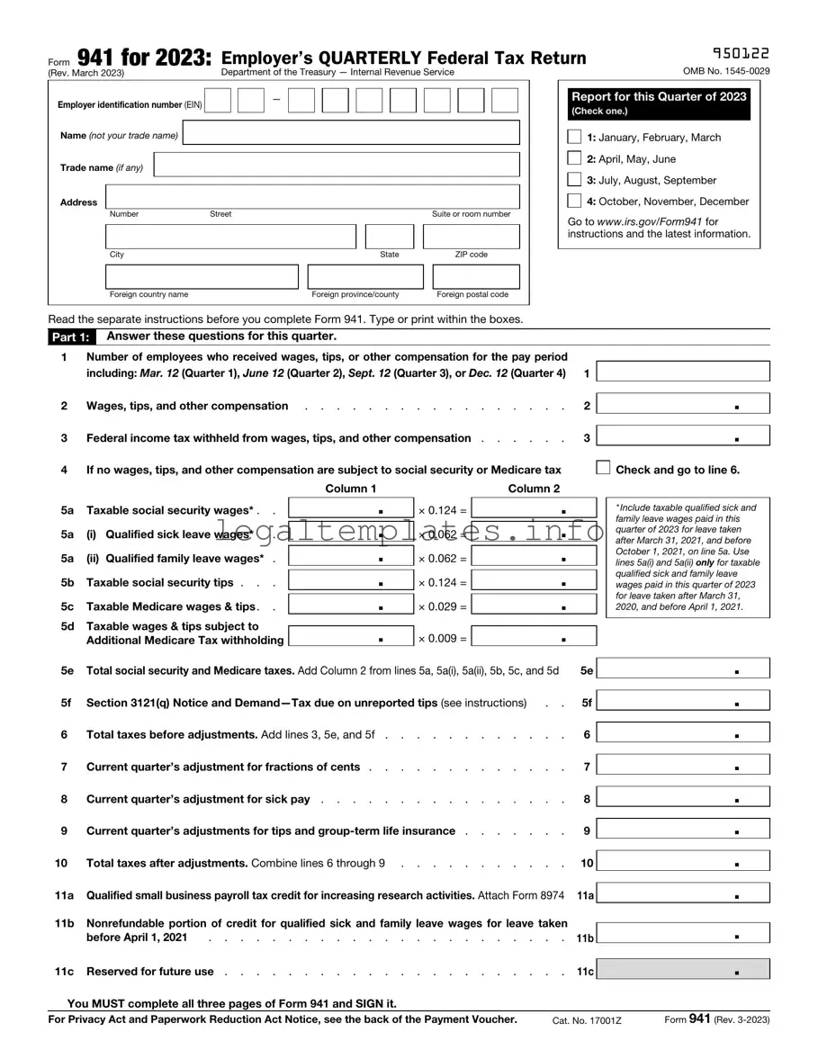 Fill a Valid IRS 941 Form