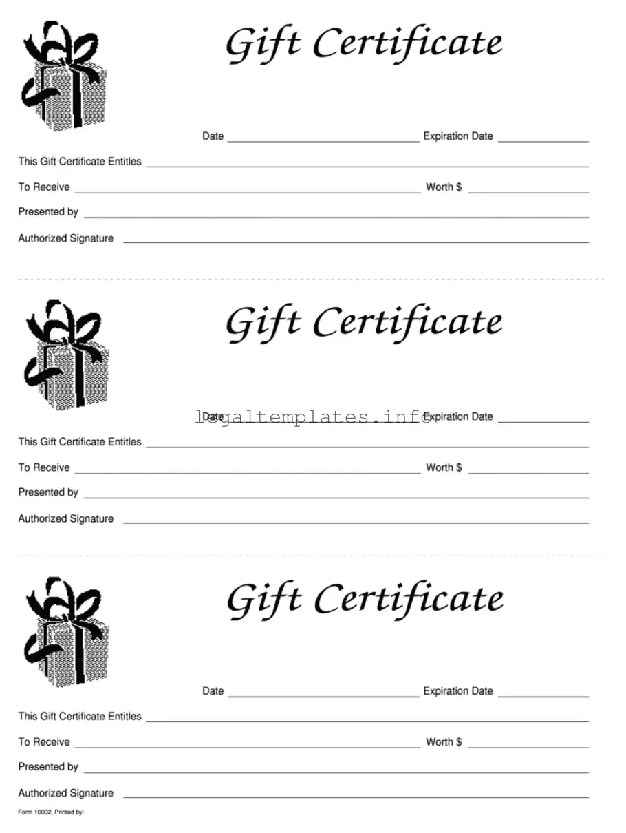 Fill a Valid Gift Certificate Form