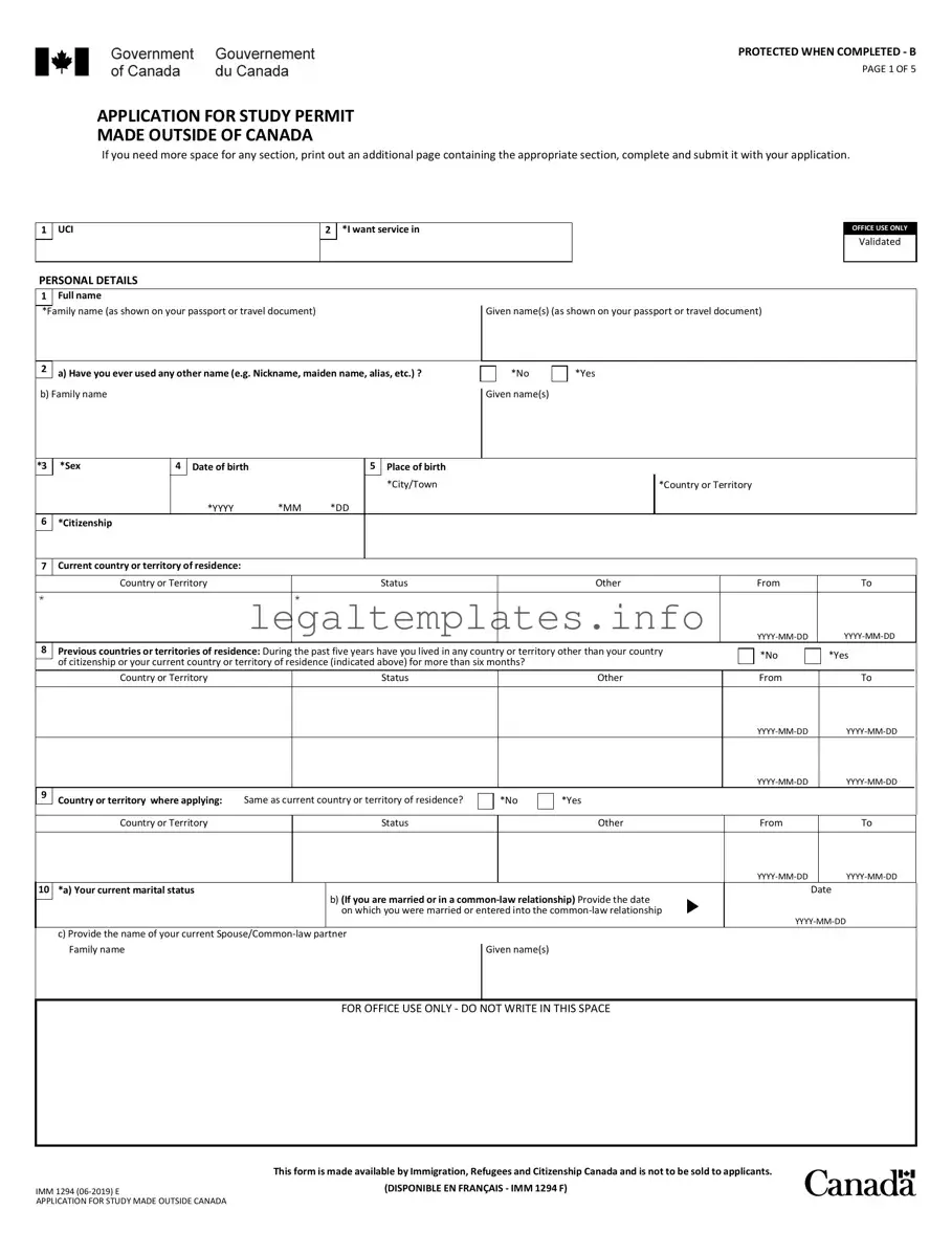 Fill a Valid Imm 1294 Form