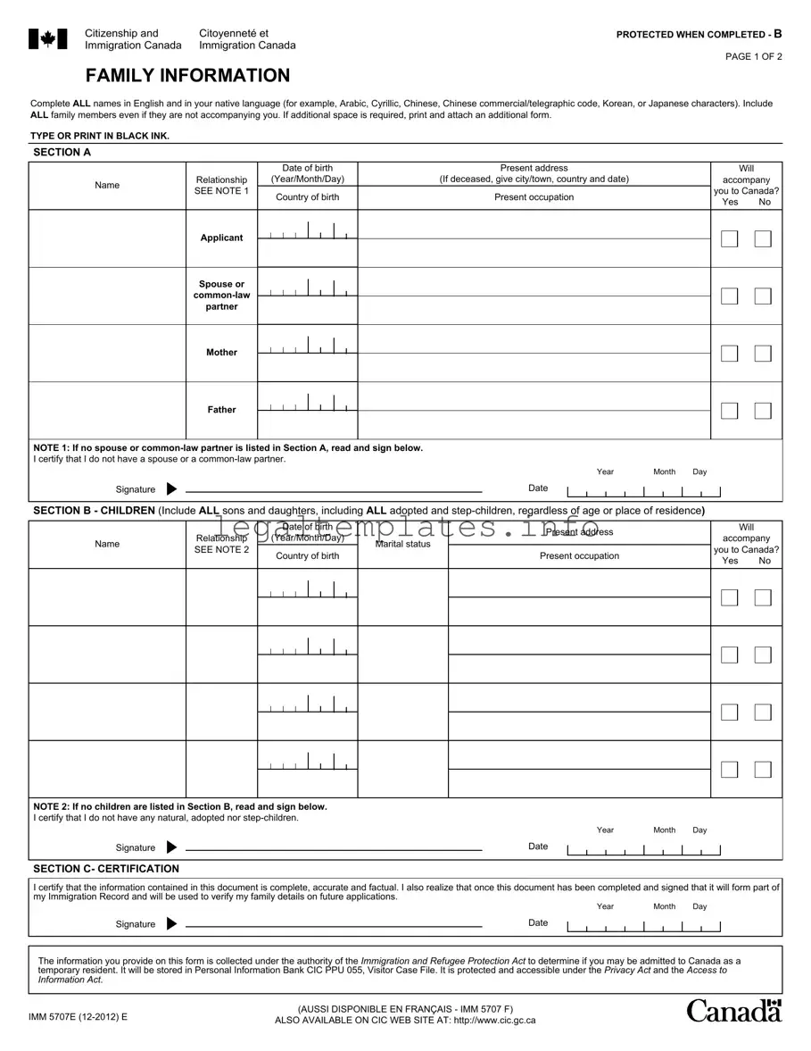 Fill a Valid Imm5707 Form