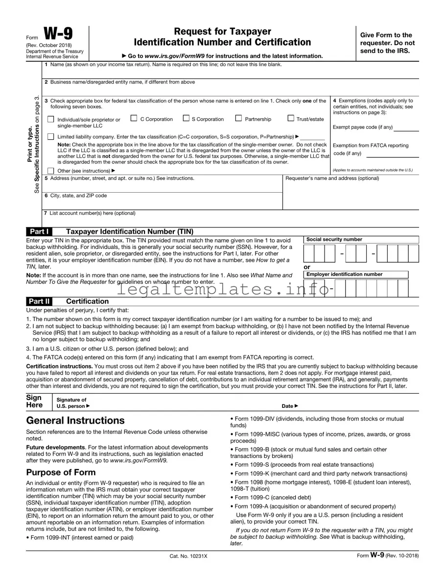 Fill a Valid IRS W-9 Form