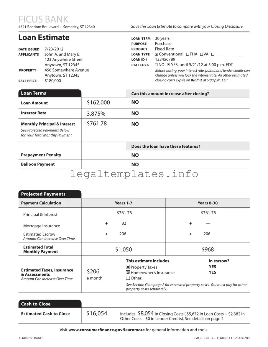 Fill a Valid Loan Estimate Form