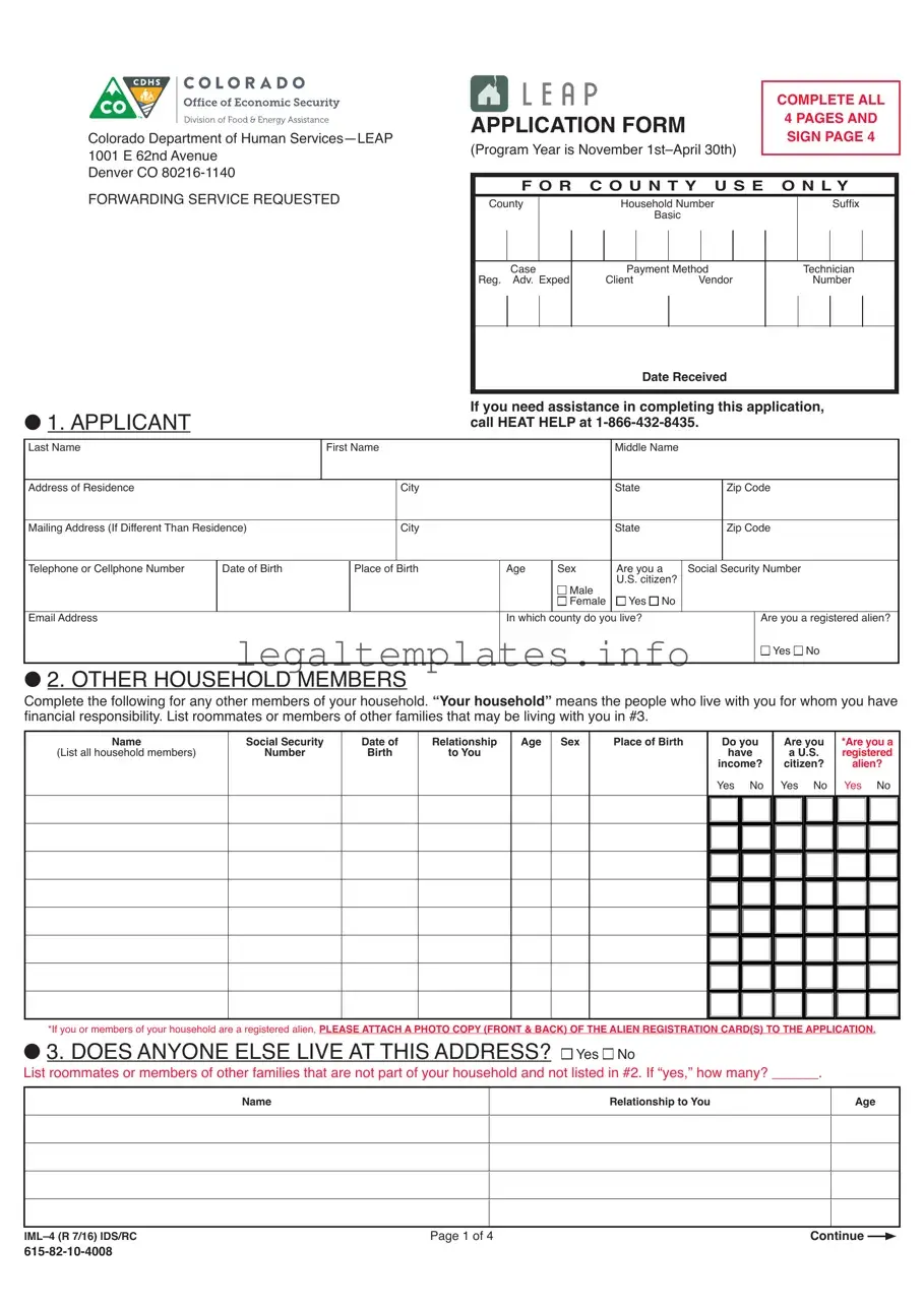 Fill a Valid Leap application IML-4 Form