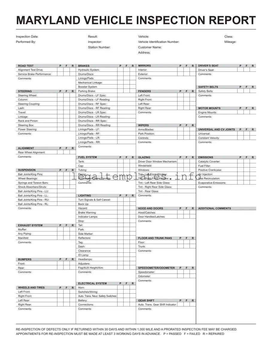 Fill a Valid Md Inspection Report Form