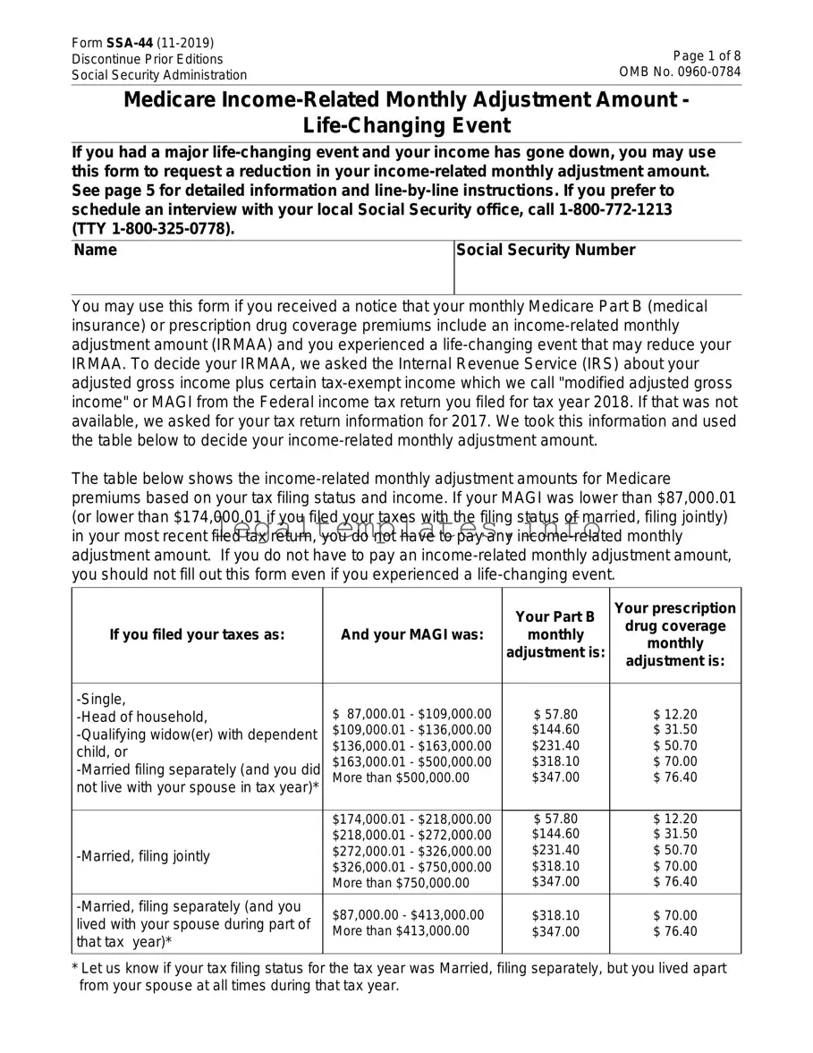 Fill a Valid SSA SSA-44 Form