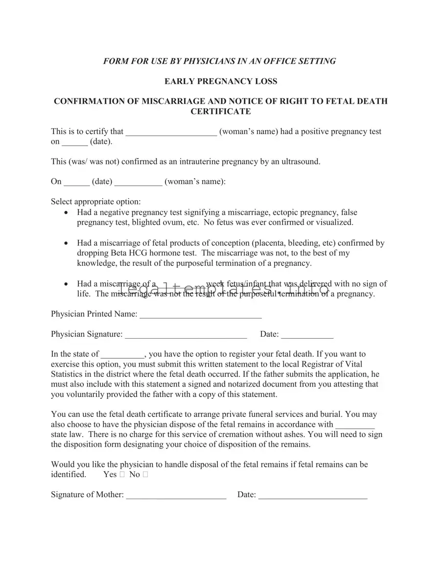 Fill a Valid Miscarriage Discharge Paper Form