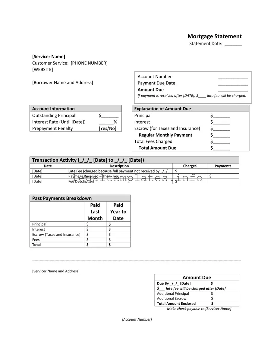 Fill a Valid Mortgage Statement Form