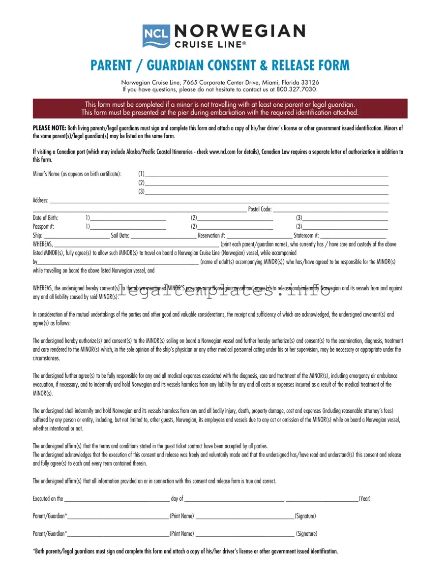 Fill a Valid NCL Parental Consent Form