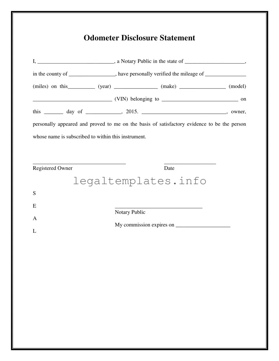 Fill a Valid Notarized Odometer Statement Form