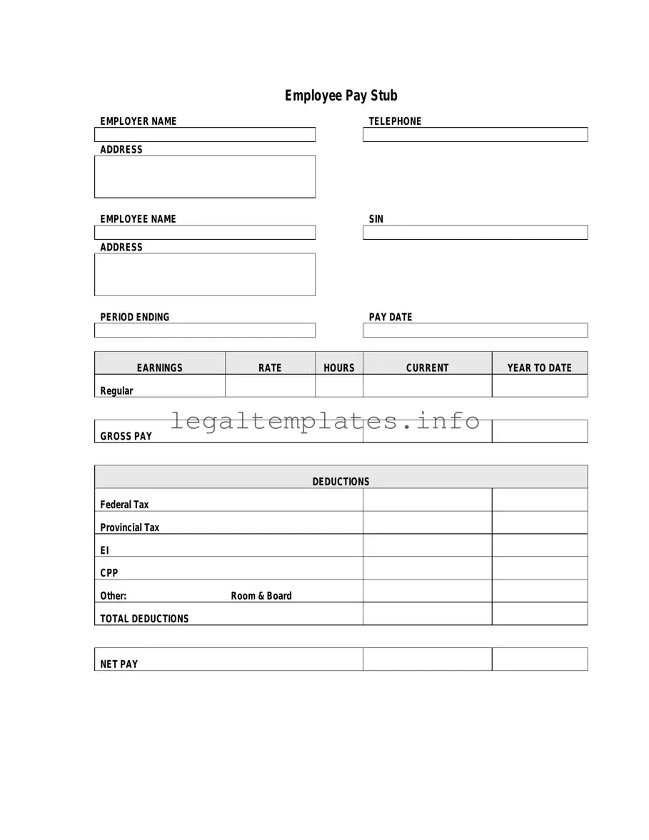 Fill a Valid Pay Stub Form
