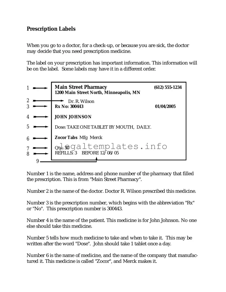 Fill a Valid Prescription Label Form