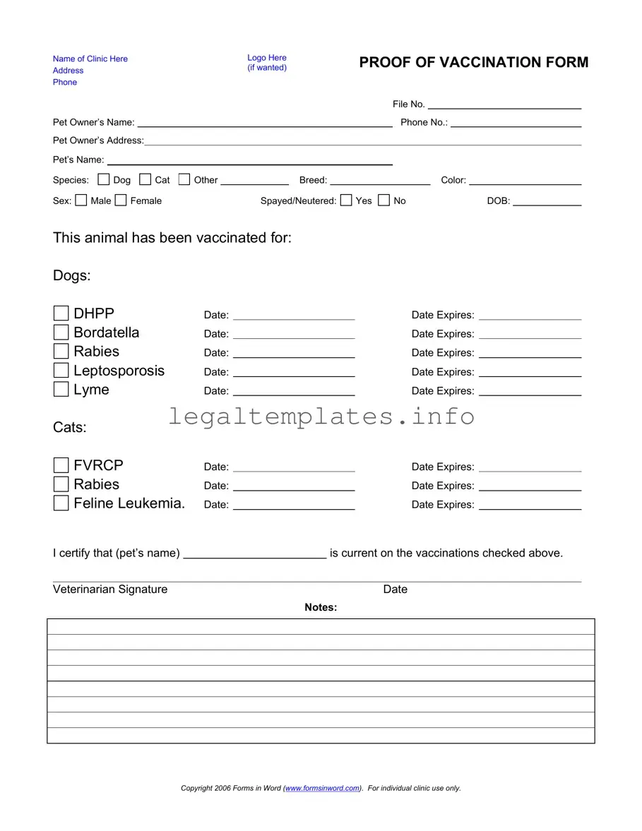 Fill a Valid Proof Of Vaccination Dog Form