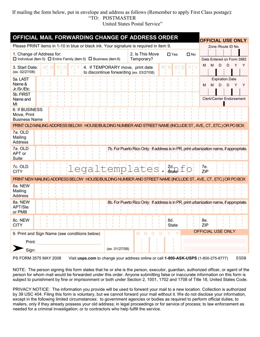 Fill a Valid PS 3575 Form