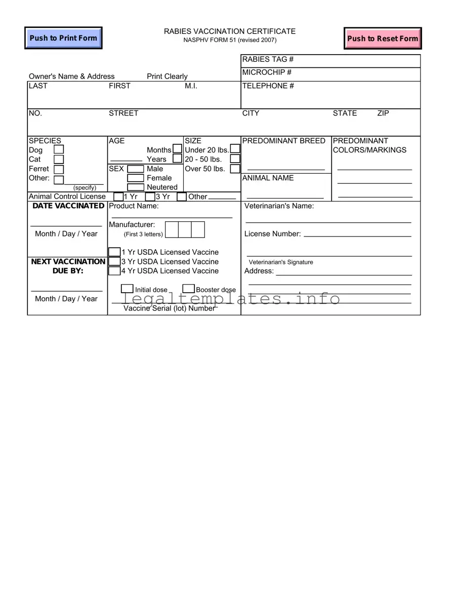 Fill a Valid Rabies Certificate Form