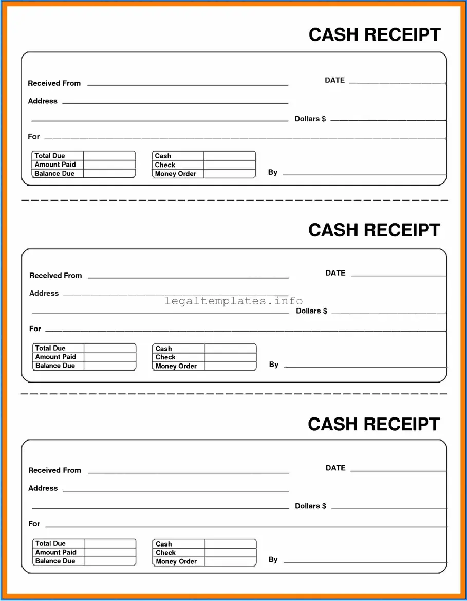 Fill a Valid Cash Receipt Form