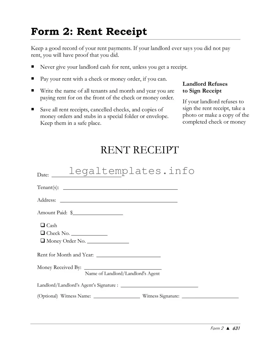 Fill a Valid Rental Receipt Form