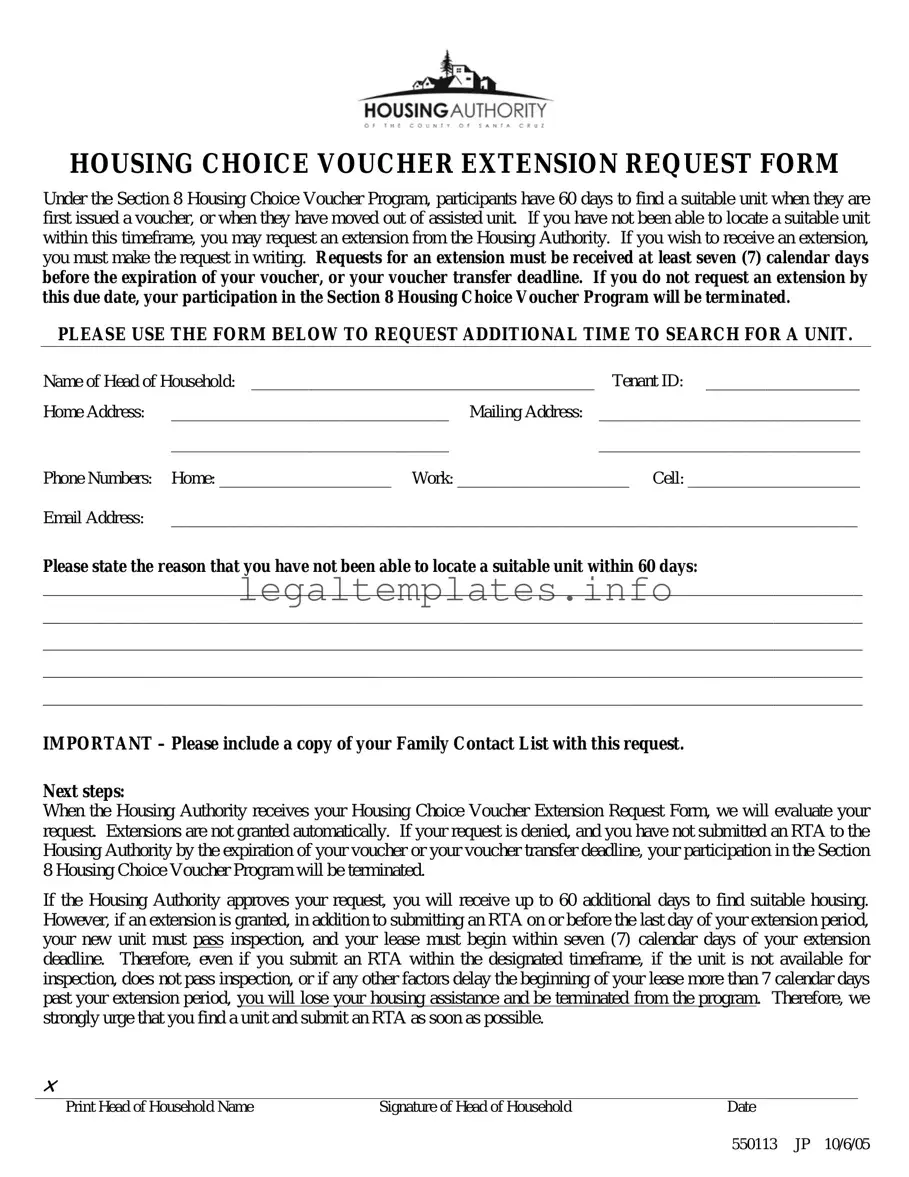 Fill a Valid Section 8 Voucher Extension Form