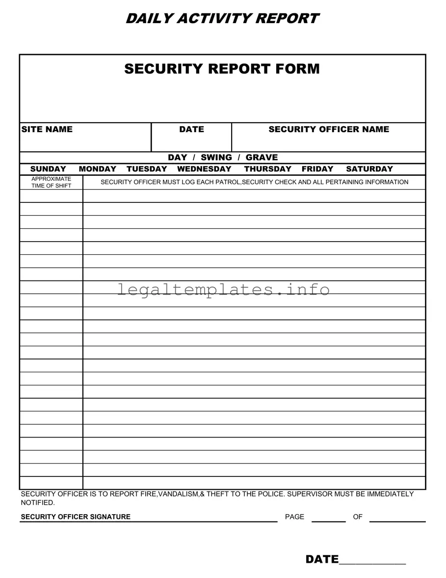 Fill a Valid Security Guard Daily Report Sample Form