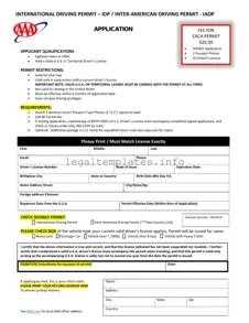 Fill a Valid Aaa International Driving Permit Application Form