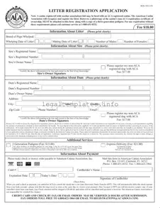 Fill a Valid Aca Litter Registration Form