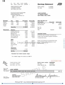 Fill a Valid Adp Pay Stub Form