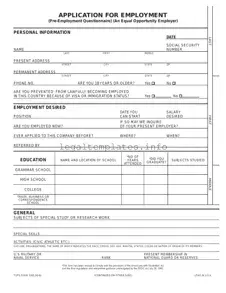 Fill a Valid Employment Application Pdf Form