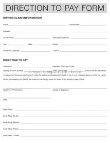 Fill a Valid Authorization And Direction Pay Form