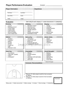 Fill a Valid Basketball Evaluation Form