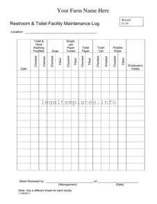 Fill a Valid Bathroom Cleaning Log Sheet Form