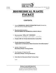 Fill a Valid Biomedical Waste Operating Plan Form