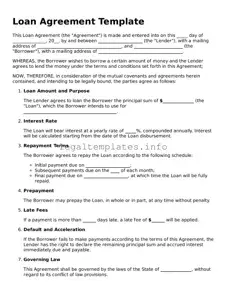 Fillable Loan Agreement Document